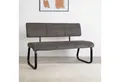Produktbild: IDIMEX Essbank VILAS, Essbank mit Rückenlehne gepolstert für 3 Personen, Sitzbank dunkelgrau