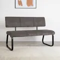 Produktbild: Esszimmerbank VILAS Polsterbank Sitzbank mit Rückenlehne anthrazit dunkelgrau