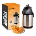 Produktbild: 3L Pumpkanne Thermoskanne Isolierflasche mit PumpePump-Kaffeekanne mit Trageb...
