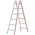 Produktbild: Hymer Sprossenstehleiter, beidseitig begehbar, 2x6 Sprossen, senkr. Höhe 1,70 m, Reichhöhe 3,00 m, Gewicht 6,1 kg