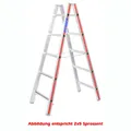 Produktbild: Doppelleiter Hymer Sprossenstehleiter 2x6 Sprossen Spreizsicherung durch 20 mm Perlongurte beidseitig begehbar 402312