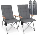 Produktbild: Modante Campingsessel-Set, Grau, Metall, Textil, Rundrohr, 54x102x71 cm, Freizeit, Campingzubehör, Campingstühle