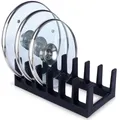 Produktbild: Vilde Tellerständer Abtropfgestell Deckelhalter Tellerhalter Aufsteller Schwarz 28x15x9 cm