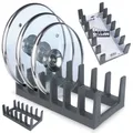 Produktbild: NEU Kunststoff Küchenregal Organizer Schwarz 28x15x9cm für Deckel Teller Bretter