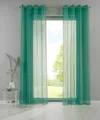 Produktbild: YASMIN 2er Set Ösengardinen HxB 225x140 cm Petrol Transparent »Basel« Gardine Bleiband Store Vorhang, 20332TR2