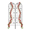 Produktbild: Relaxdays Rankgitter, 2er Set, 200 x 50 x 1,5 cm, Metall, Rankhilfe für Kletterpflanzen, freistehend, zum Stecken, schwarz