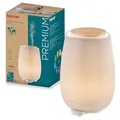 Produktbild: Beurer LA 45 Aroma Diffuser für ätherische Öle, 2-stufiger Ultraschall-Vernebler zur Aromatherapie, Stimmungslicht in 9 Farben, Keramikgehäuse & Holzdeckel, mit Timer & Abschaltautomatik, bis 20m2