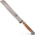 Produktbild: Güde Brotmesser, links, geschmiedet, Serie Alpha, Doppelkropf, Griff Birnenholz, Linkshänderausführung (21 cm) (B430/21L)