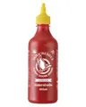 Produktbild: FLYING GOOSE Sriracha Chilisauce, mit Ingwer, scharf, gelbe Kappe, scharfe Würzsauce aus Thailand, 1 x 455 ml