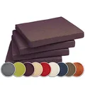 Produktbild: sunnypillow 4er Set Stuhlkissen mit Bindebänder - 40 x 40 x 5 cm - Sitzkissen Outdoor für Stühle/Bänke - Polsterauflage Sitzauflage Gartenkissen für Garten viele Farben zur Auswahl - Violett