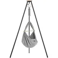 Produktbild: Schmusewolke Federwiege Set inkl. Tipi-Gestell und Motor, Anthrazit, Grau, Metall, Kunststoff, Textil, Höhe ca. 4 cm, 135x194x135 cm, Feder mit Sicherheitsseil, Babymöbel, Babybetten, Stubenwagen & Babywiegen, Federwiegen
