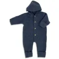 Produktbild: Kinderhaus Blaubaer Schlafoverall Baby-Overall mit Kapuze, Holzknöpfen & Mulltuch Blaubaer blau 74-80