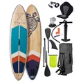Produktbild: BRAST® SUP Board Retro | Aufblasbares Stand up Paddle Set | 320x81x15cm | 5 Jahre Garantie | inkl. Sonderzubehör | 2in1 Paddel Kajak-Sitz Action-Cam-Halterung Fußschlaufe Pumpe Rucksack | Turtle