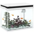 Produktbild: PawHut Aquarium 41 Liter Glas-Filtersystem, LED-Lichter, Wasserpumpe, Kompaktes Aquarium für Verschiedene Fischarten, Weiß
