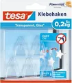 Produktbild: tesa Klebehaken, transparenter Wandhaken - 0,2 kg Tragkraft, Blister Wandhaken
