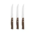 Produktbild: Tramontina Steakmesser Set TRADICIONAL, 3 Stück mit edlen Naturholz-Griffen, rostfreier Edelstahl