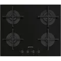 Produktbild: Smeg Universal PV264B Einbaukochfeld / 60 cm / Gas / 4 Brenner / schwarz - Schwarz