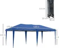 Produktbild: Outsunny Faltpavillon Pop-up Pavillon ca. 6 x 3m Gartenzelt höhenverstellbar UV-schutz mit Tasche Stahl-Verstrebungen, Oxford, Blau