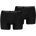 Produktbild: PUMA Herren Boxershorts, 2er Pack - Everyday Basic Boxers 2P, Cotton Stretch, einfarbig Schwarz M