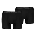 Produktbild: PUMA Herren Boxer Boxershorts Shorts Unterhosen Comfort Stretch 2er Pack, Farbe:Schwarz, Größe:M, Artikel:-002 Black/Phantom