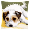 Produktbild: Vervaco Cross Stitch Kit: Kissen: Hund Wackelt, Es Ist Schwanz