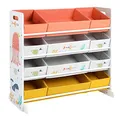 Produktbild: SONGMICS Spielzeugregal, Kinderzimmerregal mit 12 Stoffboxen, für Bücher und Spielzeug, Spielzeug-Organizer, Kinderzimmer, für Kinder, multifunktional, weiß GKRS04WT