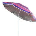 Produktbild: ELLUG gestreifter Sonnenschirm Marktschirm Sonnenschutz UV-Schutz UPF 50+ 180cm aus Stahl mit Kippfunktion höhenverstellbar Strandschirm Balkonschirm Gartenschirm (Pink)
