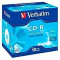 Produktbild: Verbatim CD-R High Capacity, CD-Rohlinge mit 800 MB Datenspeicher, ideal für Foto- und Video-Aufnahmen, kompatibel mit jedem konventionellen CD-Laufwerk, 10er Pack Jewel Case