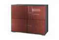 Produktbild: Vladon Kommode Rova V3 (Moderner Küchenschrank, mit 4 Push-to-Open Türen), Anthrazit matt / Bordeaux Hochglanz (92,5 x 75.5 x 35)
