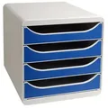 Produktbild: Exacompta Schubladenbox Big Box Plus, 4 offene Schubladen, Office, Blau, 310003D