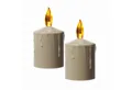 Produktbild: MARELIDA LED-Kerze Grabkerze Grablicht für Laternen 11,5cm Sensor bis 500h beige 2 Stück (2-tlg)