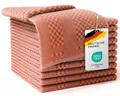 Produktbild: LEFUNDA® 10er Set Geschirrtücher - 100% Baumwolle Küchentücher, 220 GSM, Weiche, Super Saugfähige Geschirrhandtücher, Vollzwirn, 50x70cm (Orange, 10)