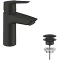 Produktbild: Grohe QuickFix Start - Waschtischarmatur mit Push-Open-Ablaufgarnitur, schwarz matt 235502432