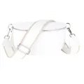 Produktbild: MIRROSI® Bauchtasche Damen, Echtleder, Made in Italy, Umhängetasche, Brusttasche, Crossbody Bag (1 Tasche & 2 Gurte) (Weiß (Klassik), Kleine Tasche (22x13x6cm))