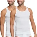 Produktbild: Schiesser 2P Original Classics Fine Rib Undershirts Weiß Baumwolle Large Herren