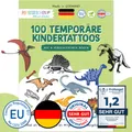 Produktbild: 100 besonders hautfreundliche Tattoos für Jungen - Kindertattoos mit Dinosaur...