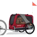 Produktbild: DOGGYHUT® Premium XL Hundefahrradanhänger Hundeanhänger Fahrradanhänger - Rot/Schwarz