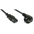 Produktbild: INLINE Netzkabel Schukostecker gewinkelt auf Kaltgeraetestecker schwarz 1,5m (16652A)