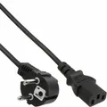 Produktbild: InLine® Netzkabel Schutzkontakt gewinkelt zu Kaltgerätestecker C13 schwarz 1,5m