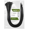 Produktbild: packivo Kabelbinder 4,8x400mm schwarz extra starke & reißfeste 22kg Zugkraft UV-beständig Bruchsicheres Nylon für Industrie, Garten & Haushalt - 100 Stück