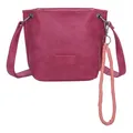 Produktbild: Fritzi aus Preussen Fritzi03N Vintage True Berry Crossbody Kunstleder Damen Umhängetasche Handtasche Festival City vegan abnehmbarer Anhänger Vintage-Waschung 22,5 x 20,5 x 8,5 cm, Pink
