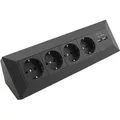 Produktbild: Ecksteckdose 4x Steckdosen 2x usb, 90° Winkel, Küche, Schwarz - Chilitec