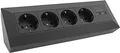 Produktbild: ChiliTec 4-fach Steckdosenblock + 2x USB, schwarz Mehrfachsteckdose