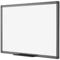 Produktbild: VIZ-PRO Magnetisches, trocken abwischbares Whiteboard 120 x 90 cm, trocken abwischbares Whiteboard mit schwarzem Aluminiumrahmen und Stiftablage