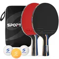 Produktbild: Tischtennisschläger, Tischtennis-Set mit 2 Schlägern und 3 Bällen und Tischtennis-Schläger mit Carry Case(Advanced Play) (Tischtennisschläger)