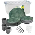 Produktbild: BRUNNER Camping-Geschirr-Set Melamin 2-4 Personen | 36-Teilig - Teller, Besteck & Becher | All Inclusive Venetian SEA Green - Für Wohnmobil, Wohnwagen & Boot - Bruchfest, Leicht & Anti-Slip