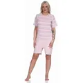 Produktbild: Normann Care Pyjama Damen Pflegeoverall kurzarm mit Reißverschluss am Rücken und am Bein rosa XS