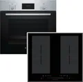 Produktbild: HERDSET Bosch Backofen 3D-Heißluft + Wolkenstein Kochfeld Flächeninduktion Booster 60cm autark