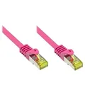 Produktbild: Good Connections® RJ45 Patchkabel mit Cat. 7 Rohkabel und Rastnasenschutz (RNS®), S/FTP, PiMF, 500MHz, magenta, 10m