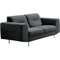 Produktbild: Beautysofa 2-Sitzer, Dunkelgrau, Gold, Textil, 172x85x94 cm, Wohnzimmer, Sofas & Couches, Sofas, 2-Sitzer Sofas